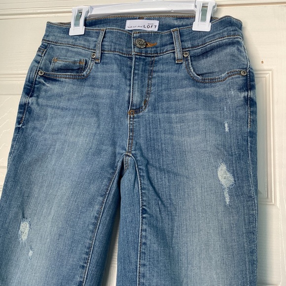 LOFT Straight Cropped Denim in Light/Med Wash size 24/00 - Picture 5 of 7